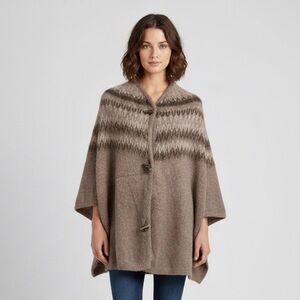 🛑 Anthropologie Elsamanda Fair Isle Mohair Sweater Cape - S/M 🇮🇹